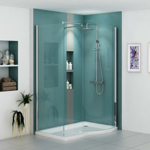 Elegance 8mm Easy Clean Glass Walk in Enclosure 1400x900mm with Tray Right Handed