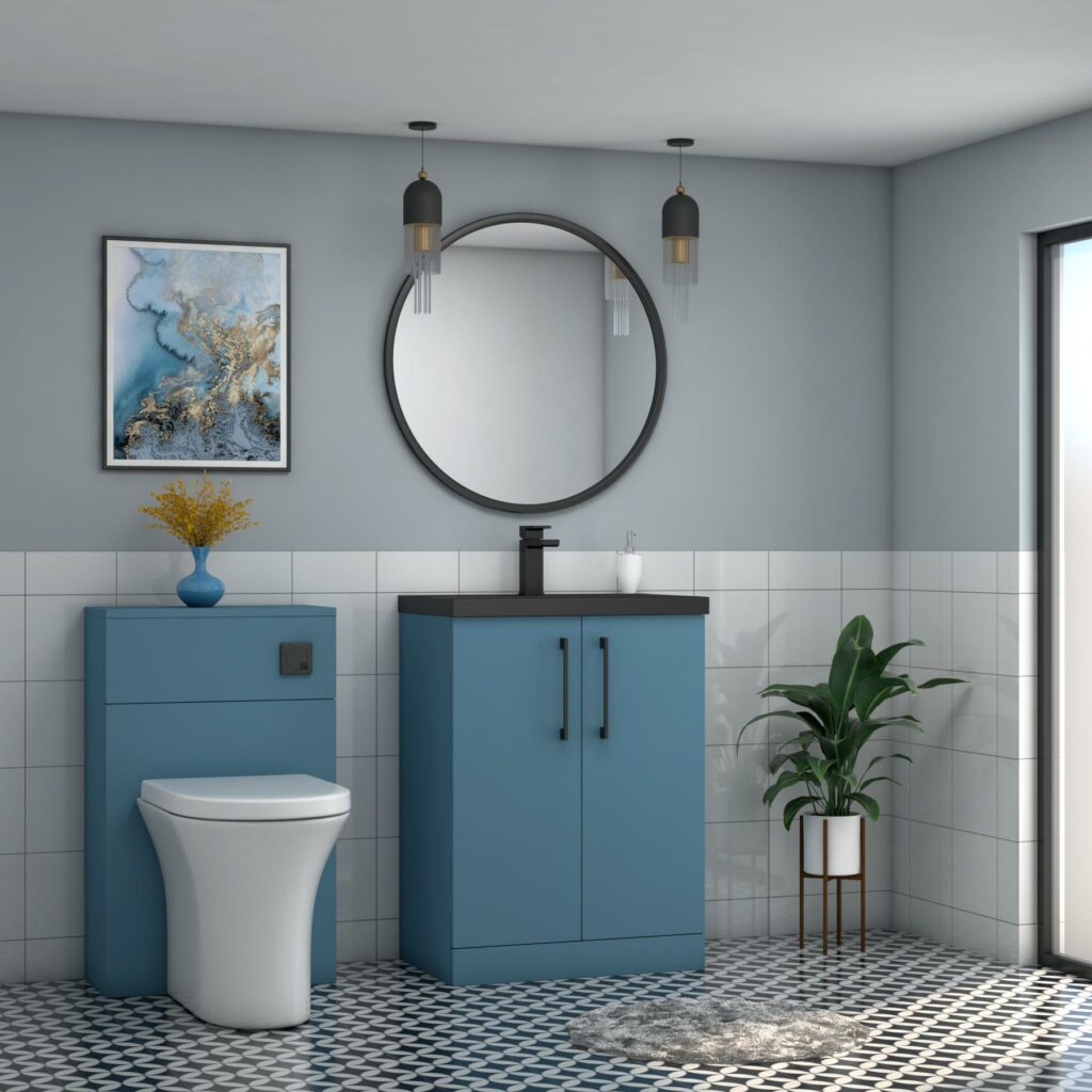 Modena Satin Blue Bathroom Furniture
